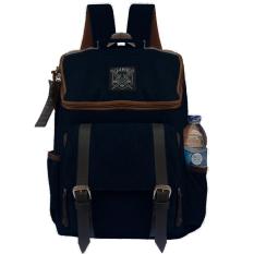 Tas Backpack Pria Wanita Kanvas / Punggung / Ransel Kuliah / Korean Bag LLC7202 - Black