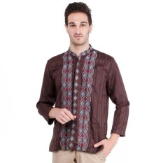 PREVIEW BY ITANG YUNASZ Baju Koko Plus K58/015 Premium - Coklat
