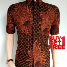Promo Beli 1 Gratis 1 Indonesia Heritage - Kado Ultah - Kemeja Batik Pria Eksklusif - Baju Kondangan - Batik Pesta - Pari Coklat