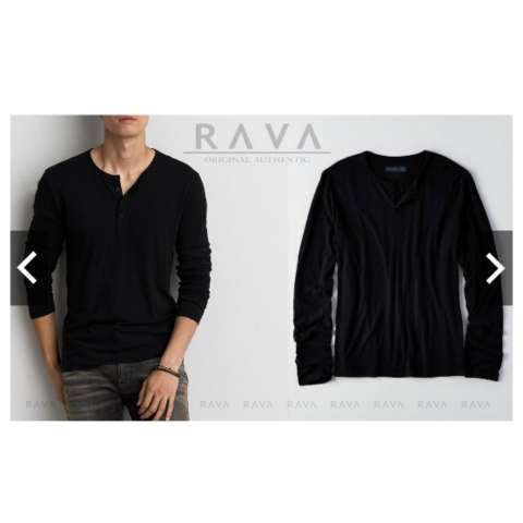 RAVA Baju Kaos Pria Henley Polos Lengan Panjang Premium Quality by RAVA ORIGINAL (PROMO BEST SELLER) 2