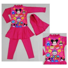 RNKD71 - Baju Renang Anak Muslim Tsum-Tsum Pink