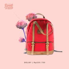 RW - Tas Ransel Backpack Pria Wanita Handmade Bags Rumah Warna - Delby Merah