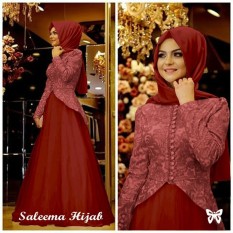 Saleema Maroon - Hijab / Setelan Muslim / Gamis / Gamis Murah / Gamis wanita / Maxi dress