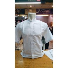 Sumber Rejeki - Santri - Baju Koko Putih / Kemeja Takwa Putih / Busana Muslim Pria Warna Putih - Lengan Pendek - Size M L XL - Bahan Katun Halus