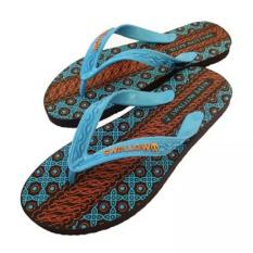 Satuan Sandal / Sendal Jepit Pria Swallow Motif Batik / Sendal Pantai - Biru - Size 11/42