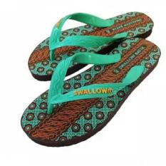 Satuan Sandal / Sendal Jepit Pria Swallow Motif Batik / Sendal Pantai - Tosca - Size 10/40