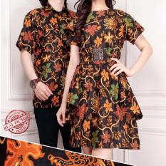 SB Collection Couple Midi Dress Erika dan Kemeja Batik - Orange