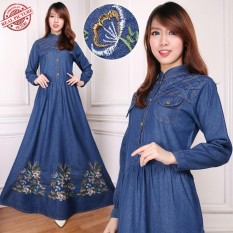 SB Collection Dress Maxi Triana Gamis Jeans Longdress Wanita