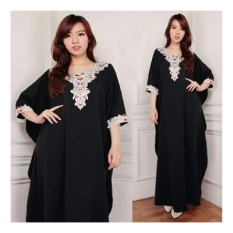 SB Collection Kaftan Deasy Gamis Jumbo Maxi Dress Bordir-Hitam