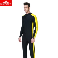 SBART Men‘s ’Lycra Wetsuit Swimming Surfing One Piece Scuba Diving Suit Full Body Swimwear Yellow