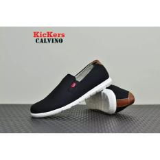 Sepatu Casual Pria Slip On Pria Kickers Calvino - Free Kaos Kaki
