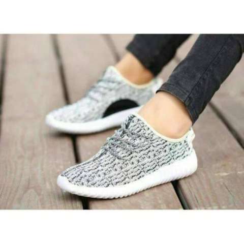 Sepatu Kets Wanita Yz Jalan Wanita Abu Putih