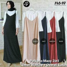 Setelan Hijab Murah / Baju Polkadot Wanita / Dress : Polkado Maxy 2In1
