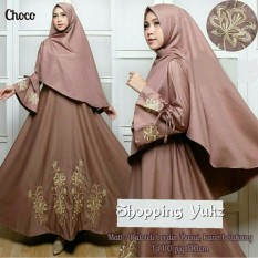 Shopping Yukz Baju Gamis Dress Muslim Syari Wanita EYYA BORDIR - MILO ( Dapat Jilbab ) / Hijab Muslimah / Baju Muslimah Wanita / Syari Syari'i Muslim / Gaun Muslim / Long Dress Muslimah Wanita