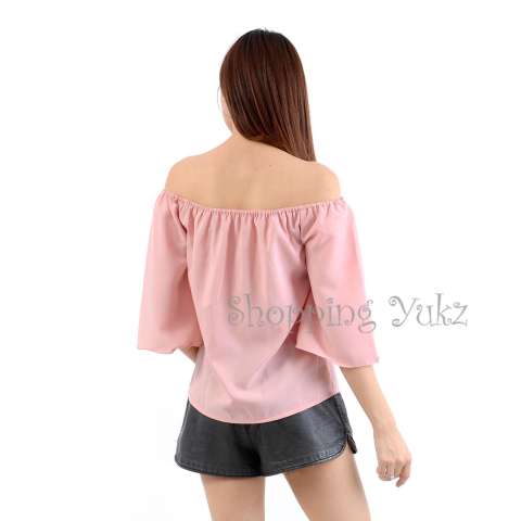 Shopping Yukz Atasan Baju Sabrina Polos Wanita MIRANDA - SALEM / Baju Sabrina Wanita / Baju Sepundak Wanita / Atasan Sabrina Polos / Atasan Sabrina Cewek / Baju Sabrina Remaja / Pakaian Wanita Murah / Sabrina Murah 3