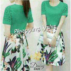 Shopping Yukz Midi Dress Brukat Wanita FIORE - TOSCA / Dress Korea / Dress Renda / Lace Dress / Gaun Pesta