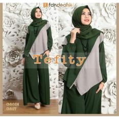 Snowshopkita Baju Muslim Setelan Tefity 3in1 - Hijau