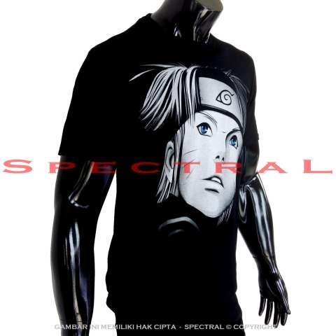 Spectral - Kaos Distro T-Shirt Distro Fashion Soft Rayon Viscose Spandex Kaos Pria Kaos Fashion Baju Distro T - Shirt Gambar BW HITAM PUTIH WAJAH NARUTO Sage Sennin Anime Superhero Jagoan Atasan Pria Simple Keren Pakaian – Kaos Hitam 3