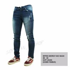 SR_Cloth Celana Jeans Pria dan Wanita Sobek Ripped Scraf Premium Biowash