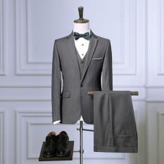 Stelan Jas Pengantin Pria - Grey High Quality