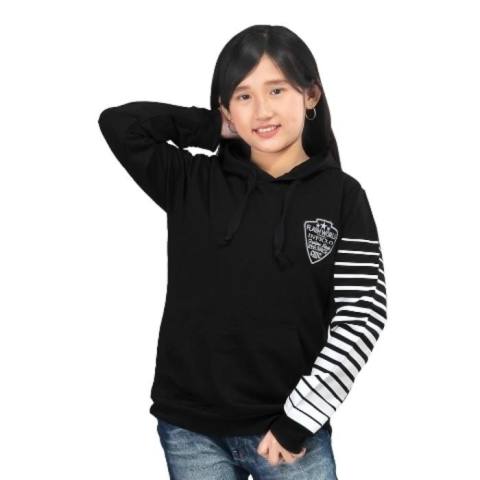 Sweater anak wanita hitam salur - Jaket distro murah BKL ori 1