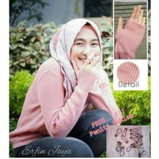 Sweater Hangat Rajut Rundhand-Kaos Lengan Panjang Wanita Baju Rajut