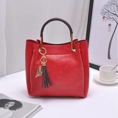 Tas Fashion 222# Import Bag Wanita Korean Style 2in1(ada Gantungan kunci)- RED