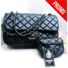 Tas Import!!! Tas Laris!!!! Tas Canel!! Tas Mom Kids Anak Tali Rantai Blacknickel - Hitam
