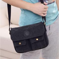 Tas Messenger Pria Batam Kanvas Crossbody Selempang Batam Korea Style - Hitam