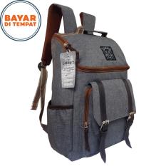 Tas Ransel Korea 17 Inchi 7700 Material Kanvas - Grey