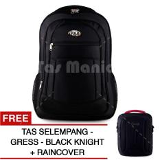 Tas Ransel Polo USA Black Cobra Tas Laptop Backpack + Raincover + FREE Tas Selempang Gress Black Knight Tas Pria Tas Kerja Tas Bahu Tas Messenger Tas Slempang Tas Fashion Pria