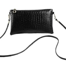 Tas selempang Mini sling Bag Wanita Motif Crocodile-hitam