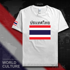 Thailand Baju Seragam Tim Katun Baju Sepak Bola T-shirt Baju Bola Penggemar Bola (Lengan pendek putih hitam kata)
