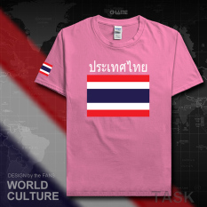 Thailand Baju Seragam Tim Katun Baju Sepak Bola T-shirt Baju Bola Penggemar Bola (Lengan pendek Rhododendron warna)