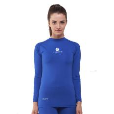 Tiento Baselayer Baju Kaos Ketat Manset Lengan Panjang Biru Putih Rashguard Compression Base Layer Olahraga Lari Sepak Bola Futsal Voli Running Renang Diving Sepeda Golf Original