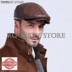 Topi Pet Kulit Asli Garut Kualitas Super Branded Distro Bandung Flatcap Dewasa Yogya Tni Polisi