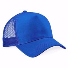 Topi Trucker Jaring Polos - biru terang