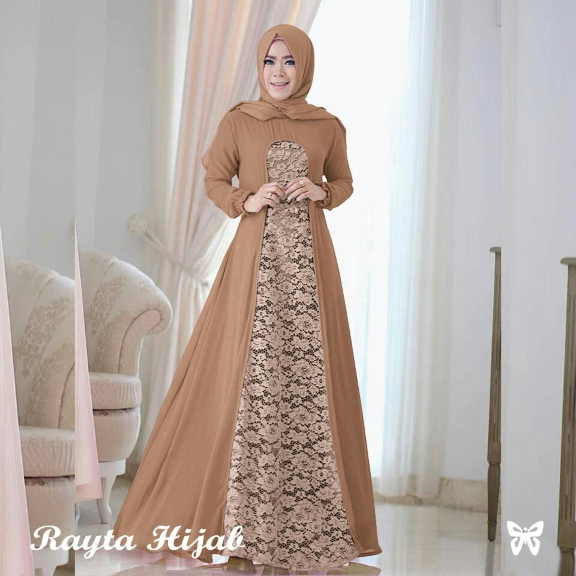 Baju muslim & Jumpsuit - Dress wanita - Gamis pesta - Baju gamis - Gamis wanita - Baju muslim wanita terbaru promo - Maxi kombi brukat - Pakaian wanita tradisional