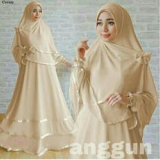 UC Baju Gamis Muslimah syari Fitri Busui / Set Terusan Maxi / Syari Simple Elegant / Baju Muslim Wanita / Kebaya Modern (ggunan) 1N - COKLAT SUSU /Hijab Muslimah / Baju Muslimah Wanita / Syari Syari'i Muslim / Gaun Muslim / Long Dress Muslimah Wanita