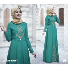 UC Gamis Terusan Maxi Ravina / Syari Simple Elegant / Baju Muslim Wanita / Kebaya Muslimah Modern (venara) SS - Tosca
