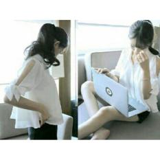 Vanessa blouse girl wtlaptop putih Blouse Lengan pendek/ Blouse Polos Cewek / Hem Kemeja Baju Wanita Fashion Bangkok / Blus Korean Style / Blouse Wanita Modern / blus wanita