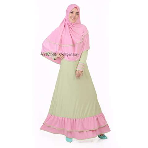 Vrichel Collection - Syari 2in1 bella (hijau - salem)