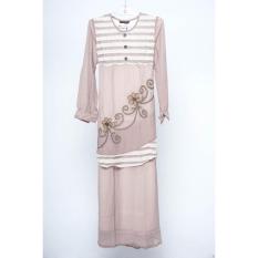 Gamis Wanita Maxi Lengan Panjang Vsyen Motif Bunga 2828- Katun Halus Polos + Sifon