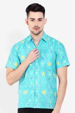 Winggo Etniq Hem Kemeja Batik Jumput Hijau