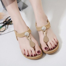 Wanita Bohe Fashion Flat Besar Ukuran Kasual Sandal Pantai Sepatu BW/35-Intl