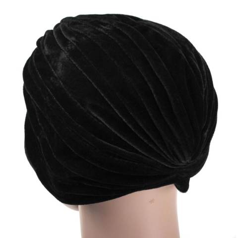 Wanita Indian Beludru Turban Cap Kepala Hat Wrap Band Rambut Cover Headban Hitam-Intl 2