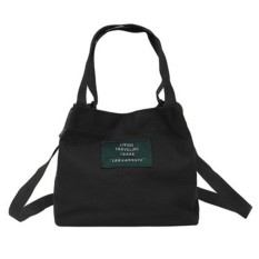 Wanita Tas Tangan Mini Messenger Bags Canvas Single Shoulder Bag Bucket Clutch (Hitam)-Intl