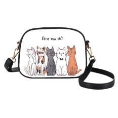 Women PU Leather Lovely Cartoon Animals Printed Shoulder Crossbody Bag(Multicolor) - intl