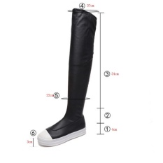 Wanita Boot Ramping Fashion Tinggi Lutut Panjang Karet Boot Sepatu Long Boots-Intl