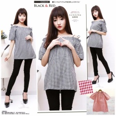 xavier blouse katilyn hitam Blouse Lengan pendek / Blouse Kotak Polos Cewek / Hem Kemeja Baju Wanita Fashion Bangkok / Blus Korean Style / Blouse Wanita Modern / blus wanita terbaru
